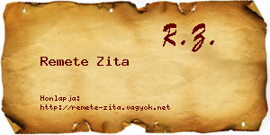 Remete Zita névjegykártya